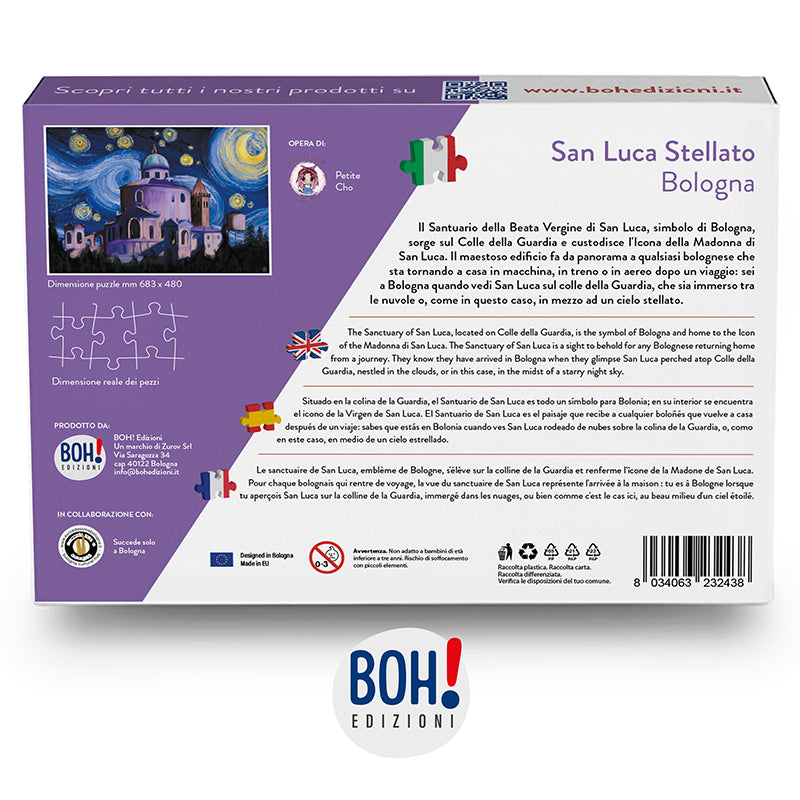 retro della scatola puzzle san luca