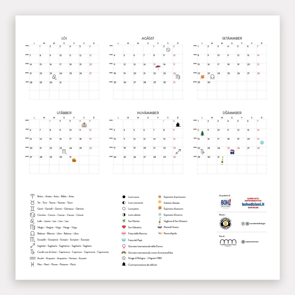 Pagina calendario Bologna 2025